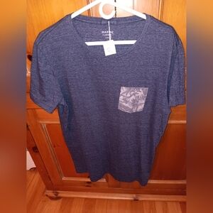 Marine Layer Men's Heathered Navy Pocket Tee Large